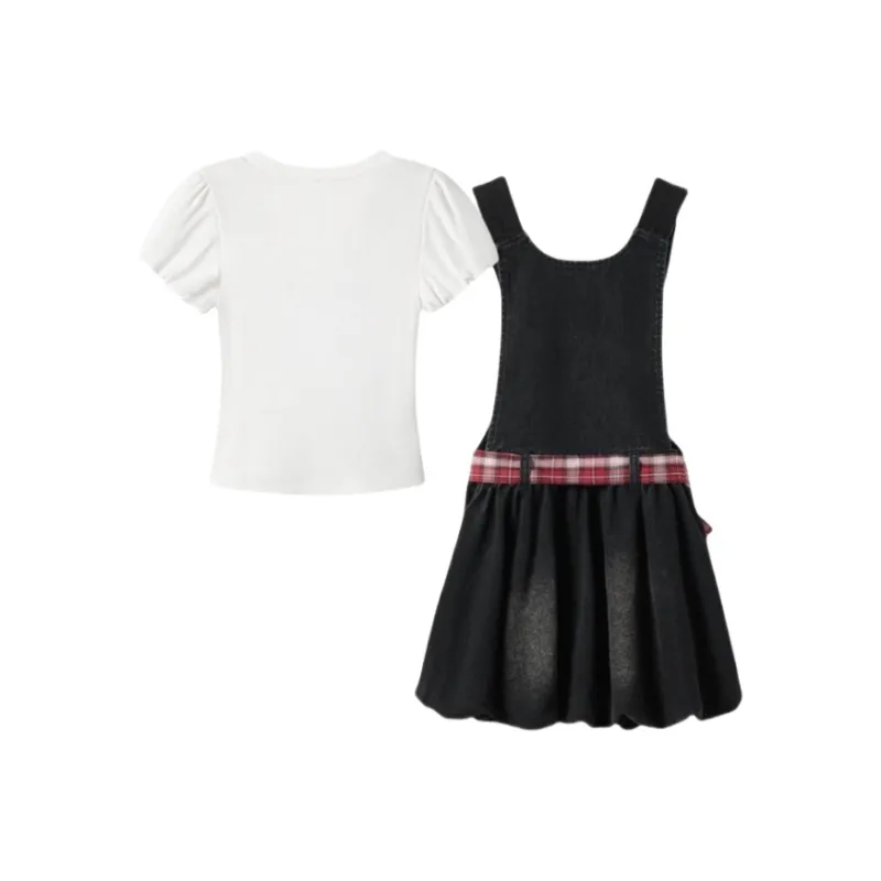 YGPRW Skirt Set Women's White+Navy Blue-1