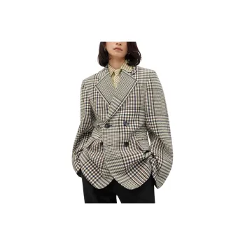 Bottega Veneta Double Breasted Checked Jacket