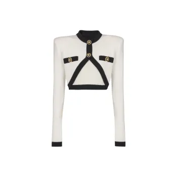 BALMAIN Cropped Knit Cardigan