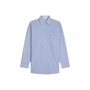 CELINE Oversized Shirt In Striped Cotton Shirt Women's Blue