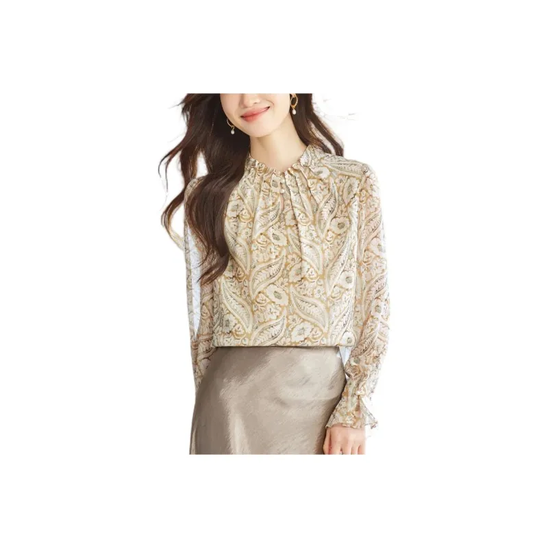 Korean Style Shirt Women's Paisley-0