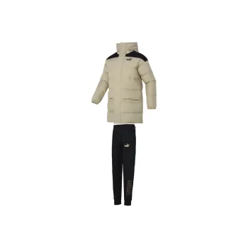 PUMA Casual Sportswear Men Set Brown Down Jacket+Black Pants