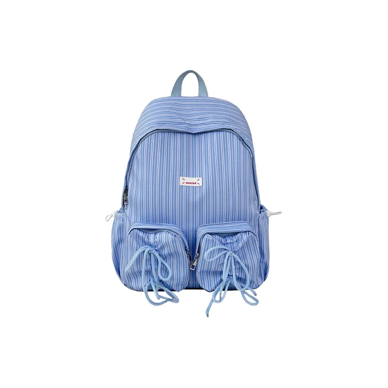 GEERDUN Nylon Backpack Women's White, Black, Light Blue-11