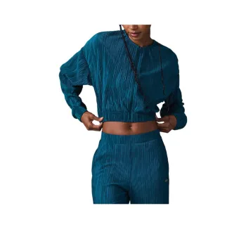 Alo Yoga Cropped Micro Plisse Jacket Women's
