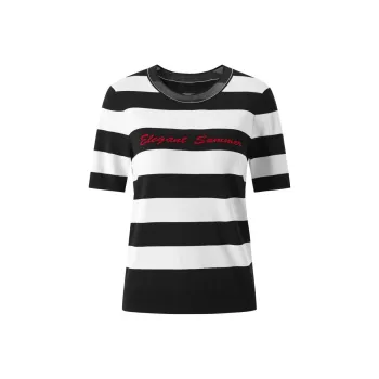 JZ Juzui Knitwear Women's Pure White Stripes