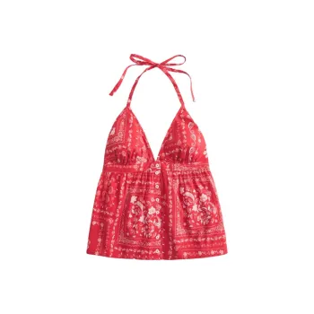 Hollister Camisole Women's Cherry Red All Over Print