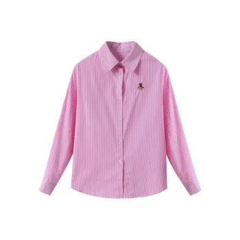 Huagaa Shirts Women's Pink Stripes