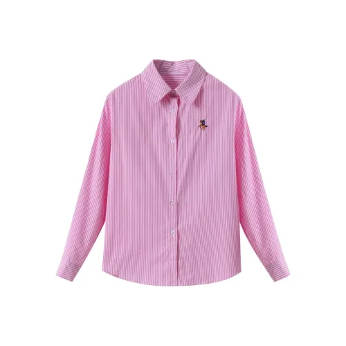 Huagaa sleeve Shirts Women's Pink Stripes