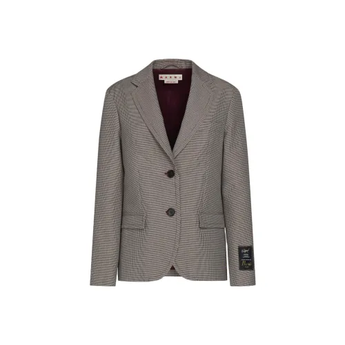 MARNI Houndstooth Checked Single Breasted Jacket