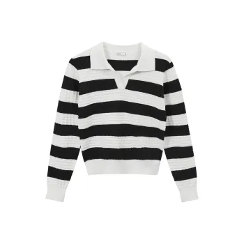Hotwind Knitwear Women's Black White Stripes