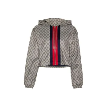 GUCCI Technical Jersey Zip Jacket 'Beige/Ebony'