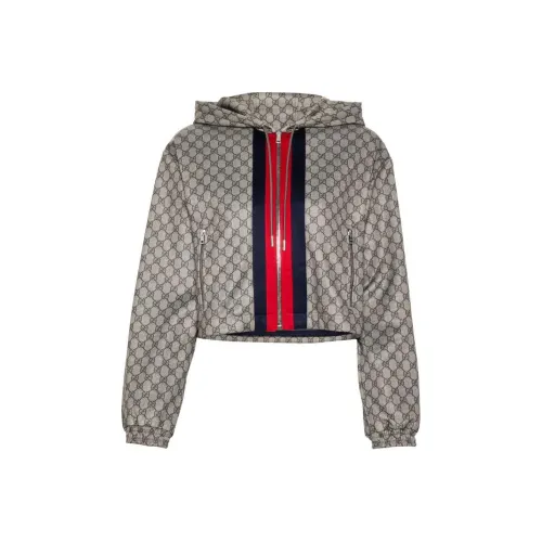 GUCCI Technical Jersey Zip Jacket 'Beige/Ebony'