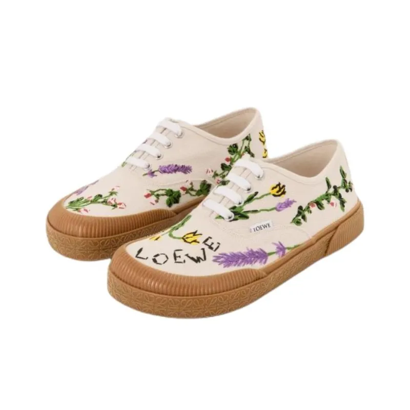 LOEWE Terra Vulca Low Top Canvas Shoes Men's White-2