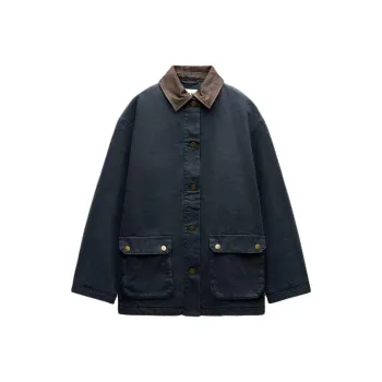 ZARA ZW Series Jackets & Coats Women's Dark Blue