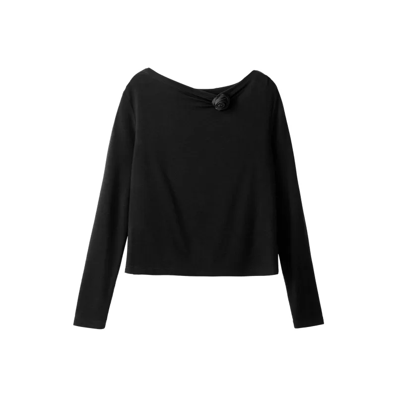 Fstudio Spring Korean Style Design Versatile Crew Neck Base Layer Shirt Women's-6