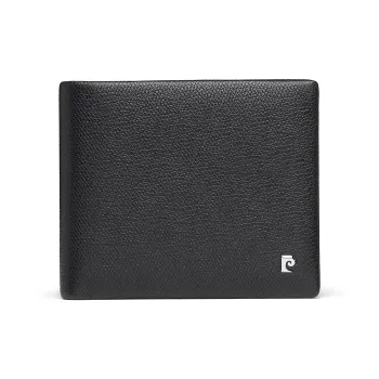 PIERRE CARDIN Top Grain Cow Leather Wallet Men's Black