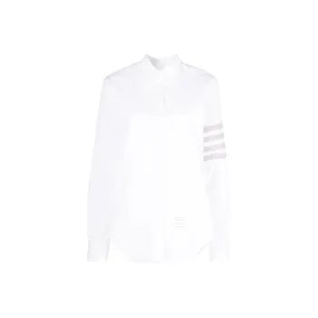 THOM BROWNE 4 Bar Stripe Detailed Poplin Shirt