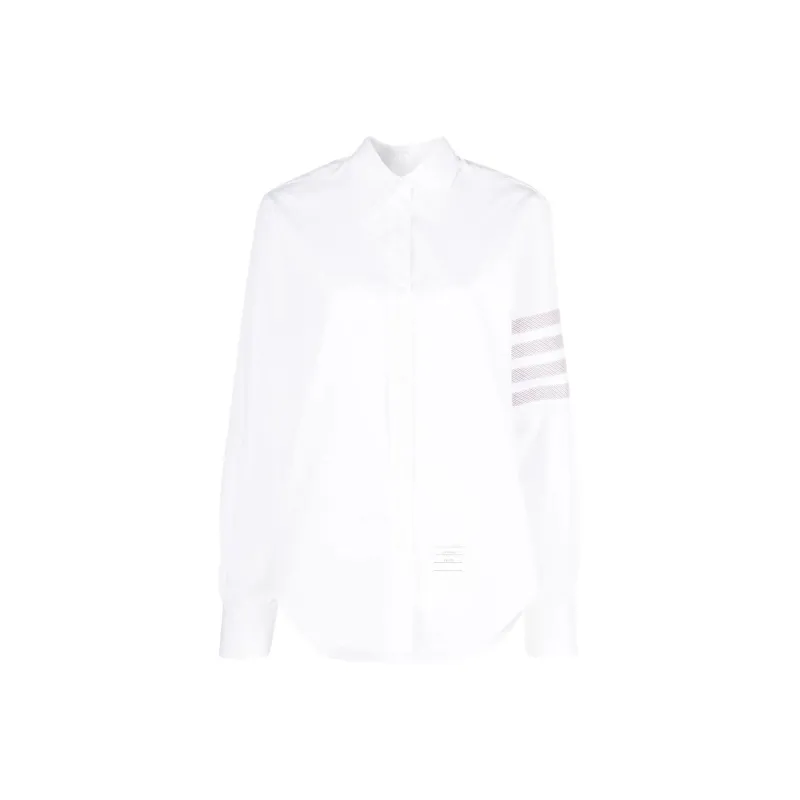 THOM BROWNE 4 Bar Stripe Detailed Poplin Shirt-0