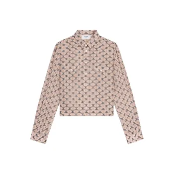 CELINE Cropped Shirt In Silk Georgette