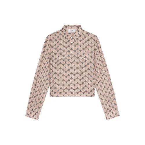 celine and Cropped Shirt In Silk Georgette