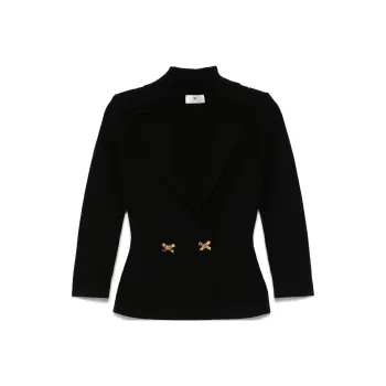 Elisabetta Franchi Jewelled Bows Knit Blazer Jacket