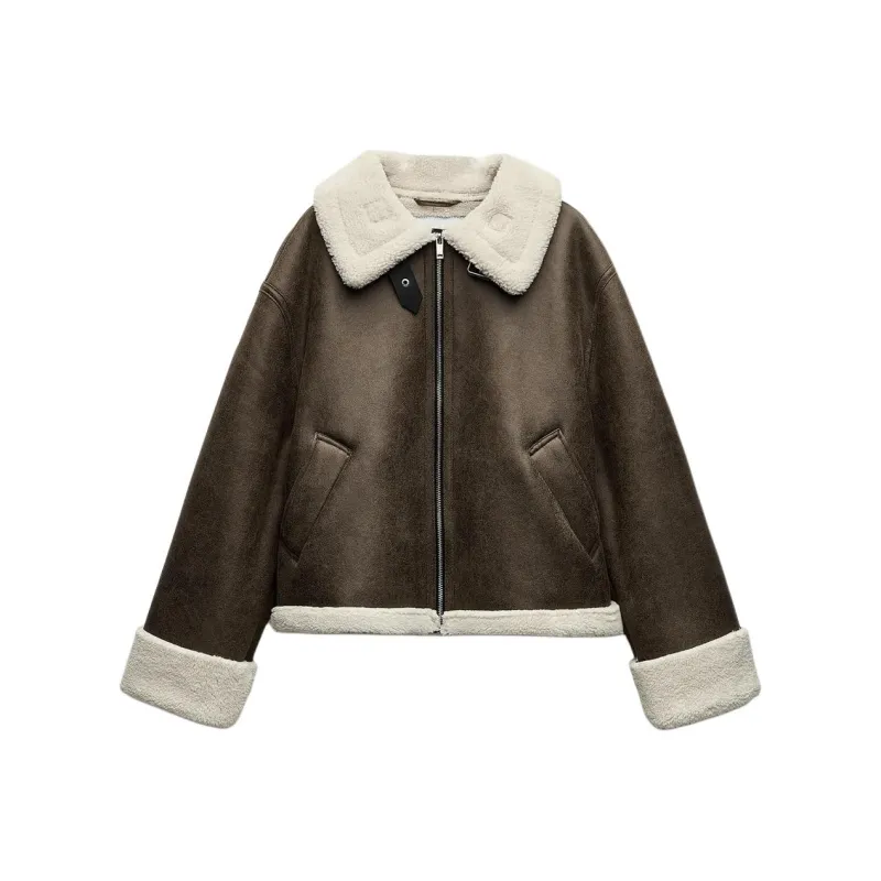 ZARA Jackets Coats Women's Khaki-0