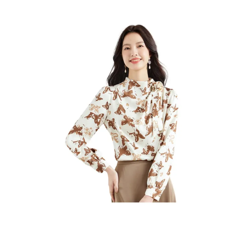 CARBAMMI Chiffon Shirts Women's Rice Flour-0