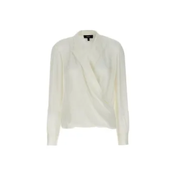 THEORY V Neck Draped Blouse