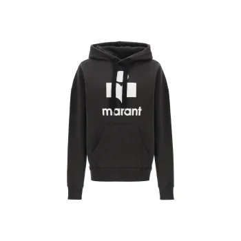 ISABEL MARANT ETOILE Mansel Flocked Logo Drawstring Hoodie