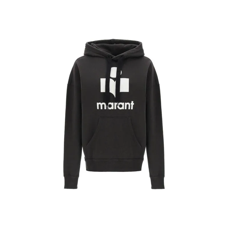 ISABEL MARANT ETOILE Mansel Flocked Logo Drawstring Hoodie-0