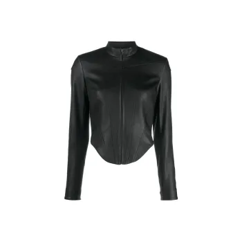Misbhv Corset Faux leather Biker Jacket