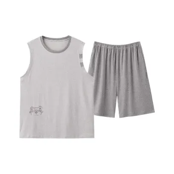 XISHE Pajama Set Men's Light Gray