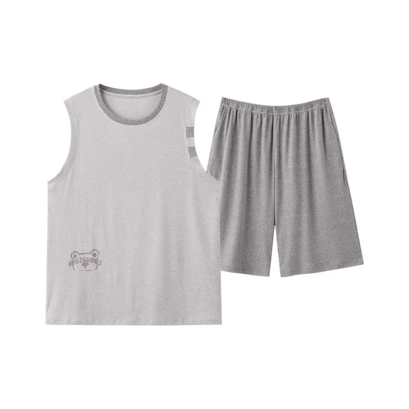 XISHE Pajama Set Men's Light Gray-0
