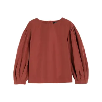WEEKEND MaxMara Crewneck Puff-Sleeved Blouse