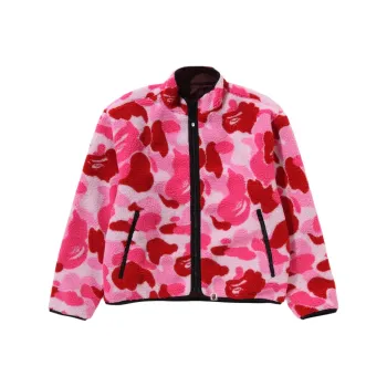 A BATHING APE Abc Camo Boa Ripstop Reversible Jacket Pink