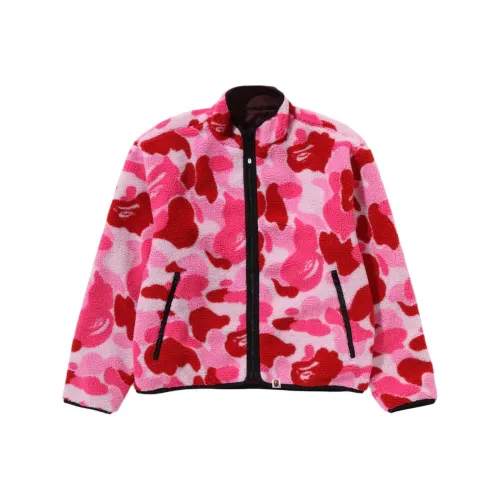 A BATHING APE Abc Camo Boa Ripstop Reversible Jacket Pink