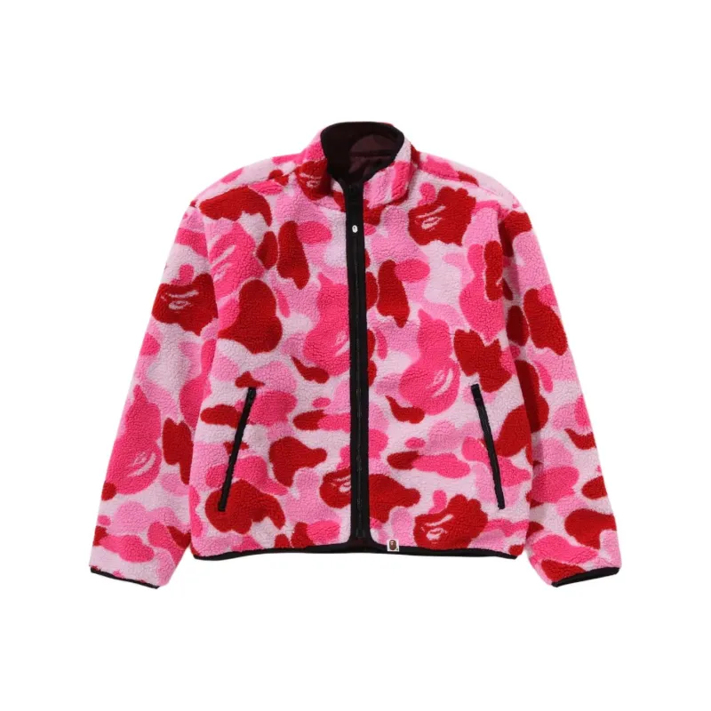 Bape Abc Camo Boa Ripstop Reversible Jacket Pink-6