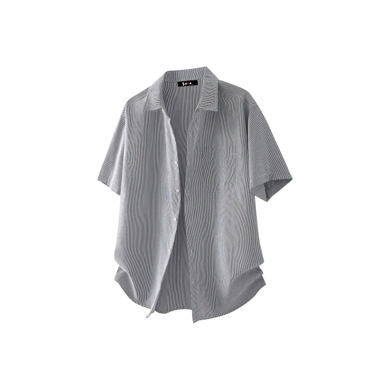 SOIE Shirt Unisex Yellow With White Stripes-30