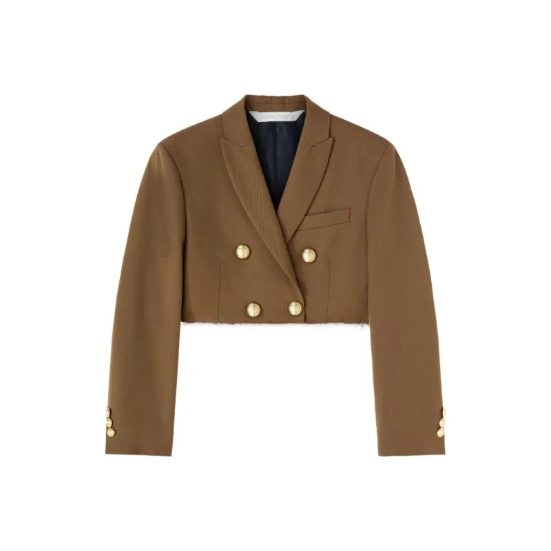 PALM ANGELS Raw Cut Hem Cropped Jacket-0