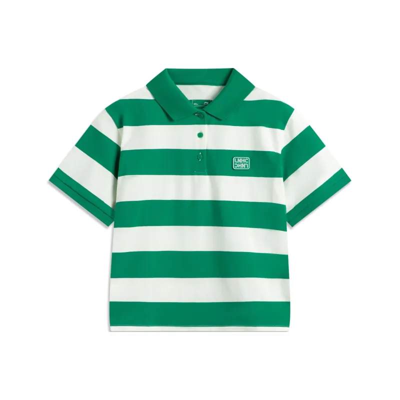 LiNing Sports Life Collection Polo Shirt Women's Pepper Green/Ivory-0