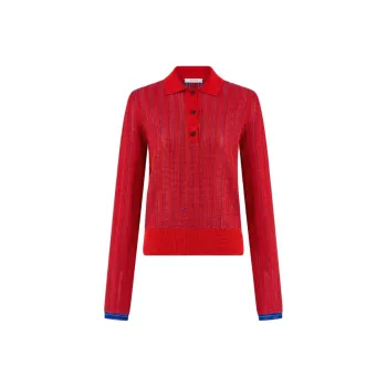 FERRAGAMO FW24 Polo Shirt Women's Red Blue