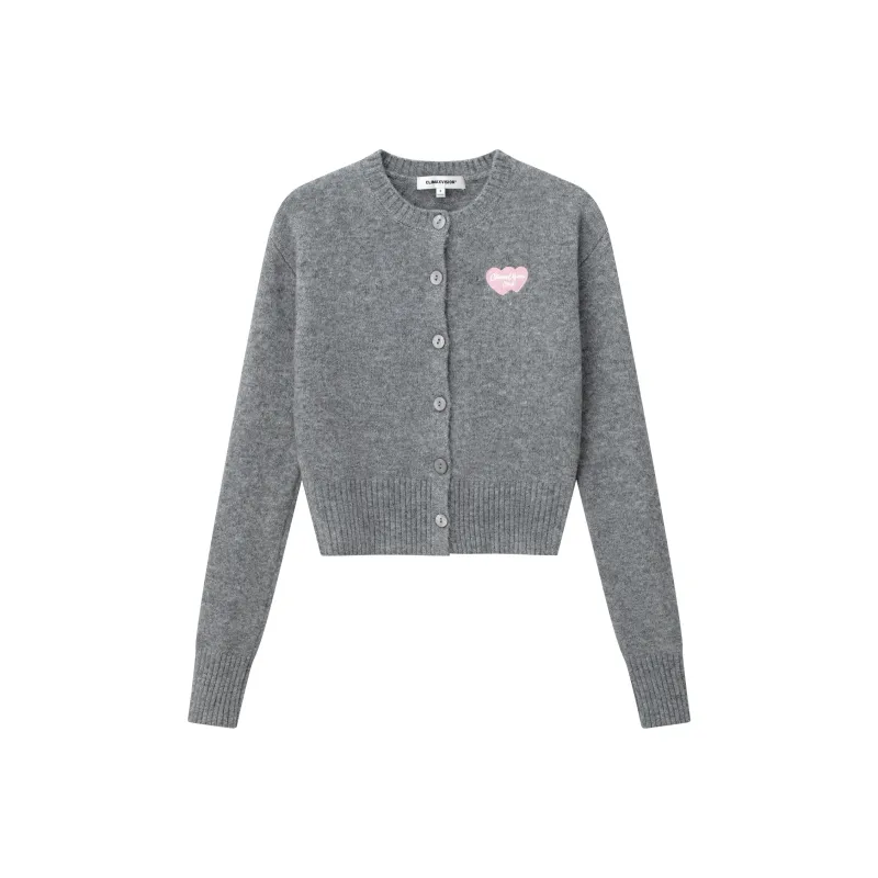 CLIMAX VISION Heart Knitwear Women's Dark Heather Gray-0