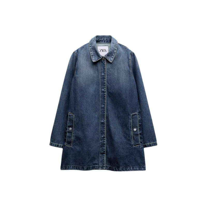 ZARA Jackets & Coats Women's Blue-0