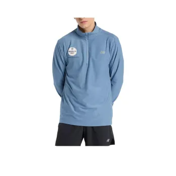 New Balance RBC Brooklyn Half Collection Space Dye 1/4 Zip Sweatshirt Men's Blue