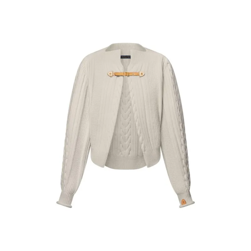 Lv Cable Knit Strap Cardigan-0