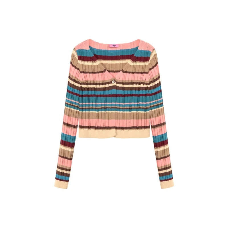 CHUU Knitwear Women's Pink Stripes-0