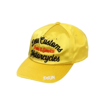 Deus Ex Machina Satin, Leather Baseball Caps Unisex Yellow