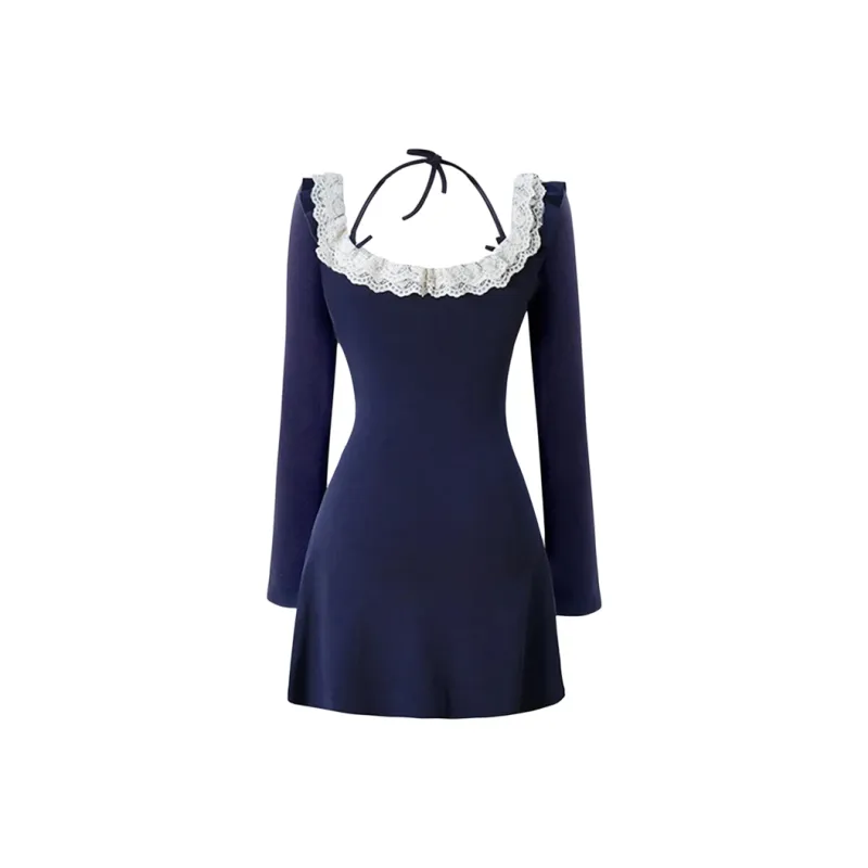 JOSR Long Sleeved Dress Women's Navy Blue-1