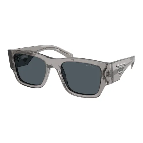 PRADA Plate Frame Square Sunglasses Unisex Gray