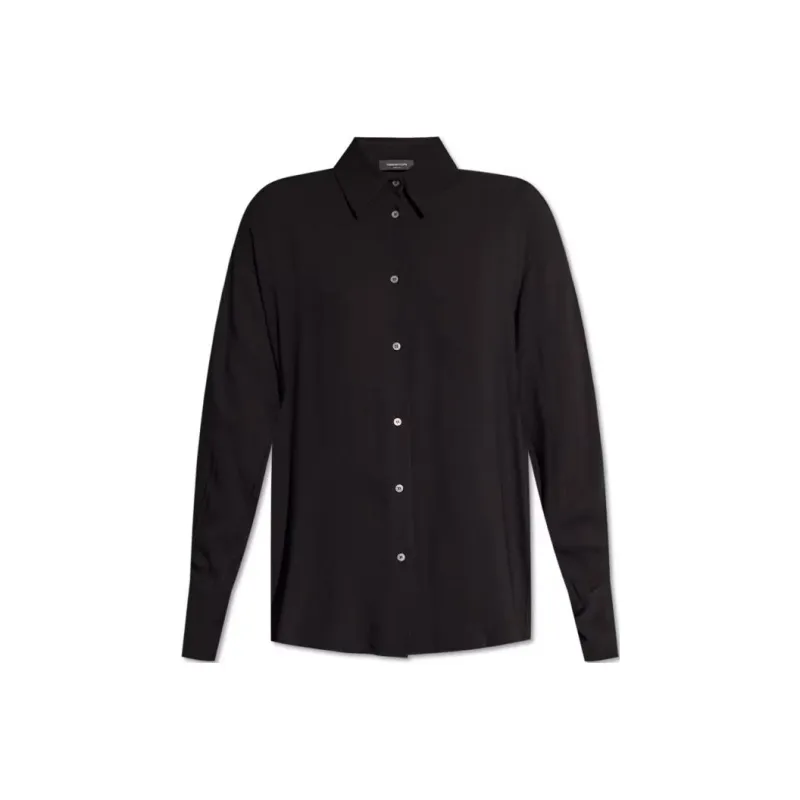 Fabiana Filippi Drop Shoulder Button Up Crepe Shirt-0